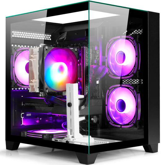 LXZ Gaming Desktop Computer PC,Powered by AMD Ryzen 5 5600(4.4 GHz Turbo),RX 6500XT 4GB Graphics,16GB DDR4 3200MHz,1TB NVMe SSD,Supports WiFi6,Seaview Case,Prebuilt Gaming PC Tower