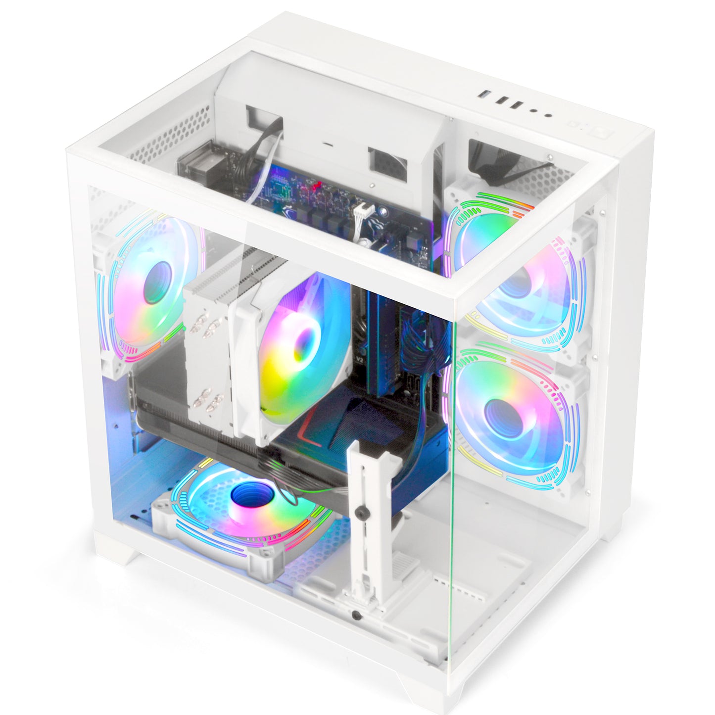 LXZ Gaming PC Desktop,Features AMD Ryzen 7 8700F 4.1 GHz (5.0 GHz Turbo), GeForce RTX 5060 (8G),32GB DDR5 RAM,1TB NVMe SSD,Supports WiFi 6,Prebuilt Gaming PC Tower