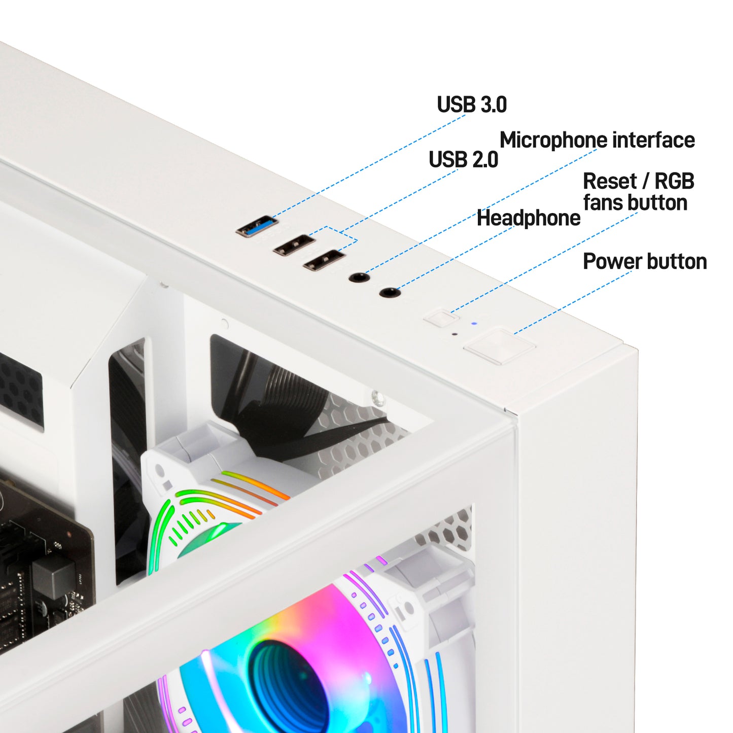 LXZ Gaming PC Desktop Ryzen 7 8700F | AMD Radeon RX 7650GRE 8GB WHITE