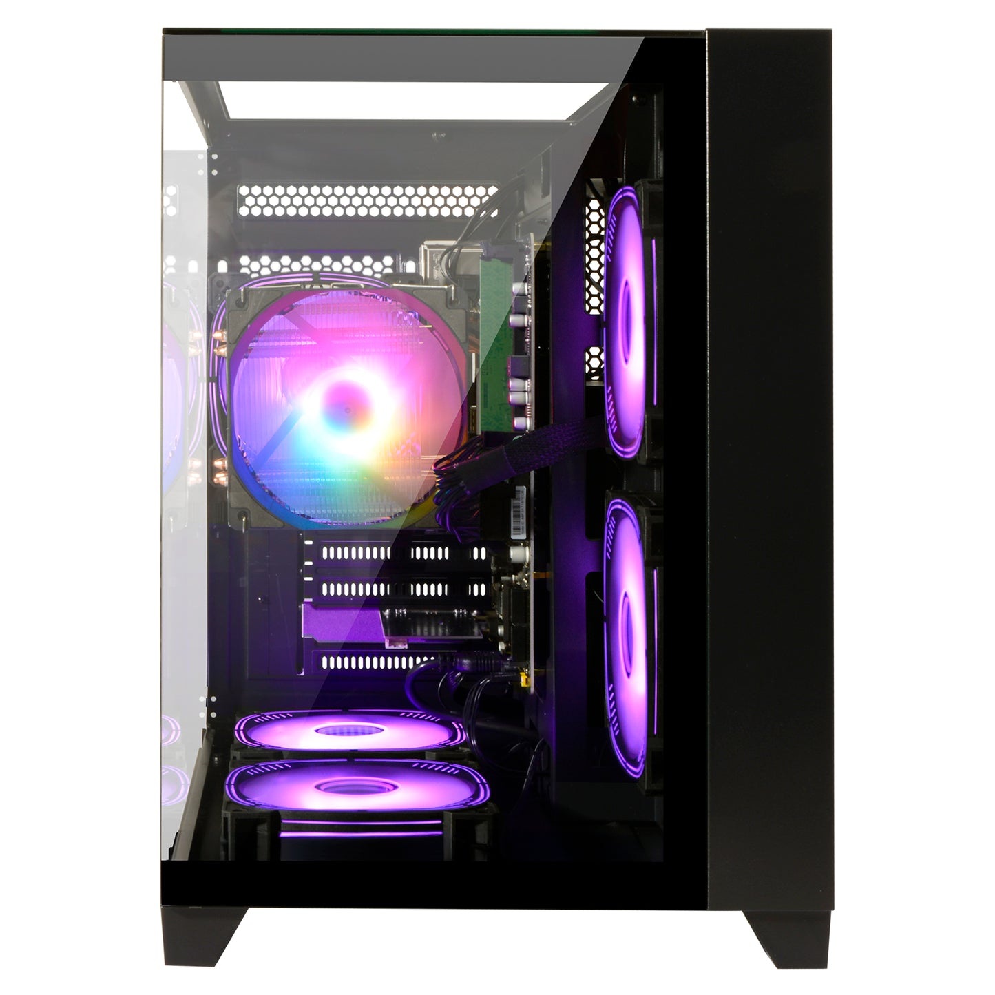 LXZ Gaming PC Desktop,AMD Ryzen 5 5600GT(6-Core,4.6GHz),16GB DDR4 3200MHz,1TB NVMe SSD,Supports WiFi 6,400W PSU,RGB Fans,Seaview-style PC case,Prebuilt Gaming PC Tower
