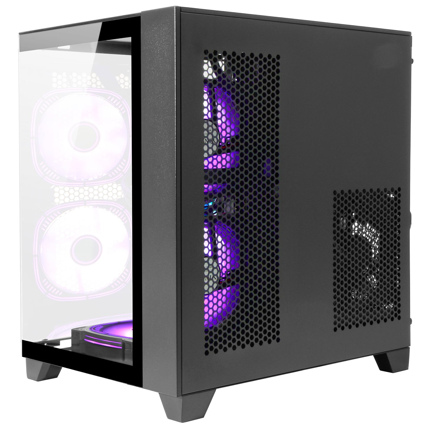 LXZ Gaming PC Desktop,AMD Ryzen 5 5600GT(6-Core,4.6GHz),16GB DDR4 3200MHz,1TB NVMe SSD,Supports WiFi 6,400W PSU,RGB Fans,Seaview-style PC case,Prebuilt Gaming PC Tower