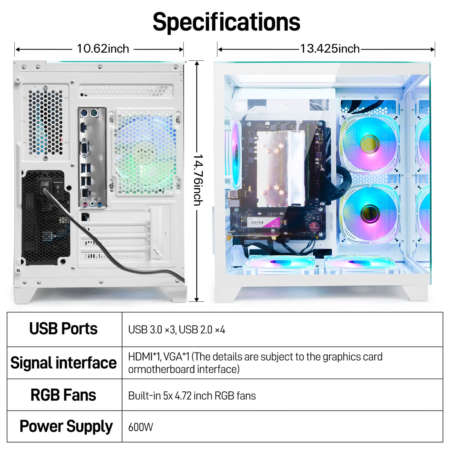 LXZ Desktop PC Computer Ryzen 5-5600GT WHITE