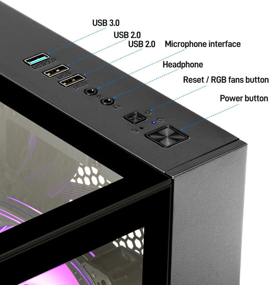 LXZ Desktop PC Ryzen 7-5700G 1TB NVME SSD BLACK