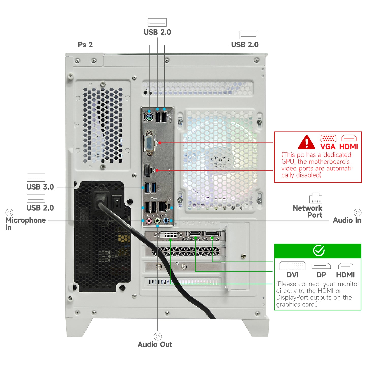 LXZ Gaming PC Desktop 12th I5-12400F GeForce RTX 3050