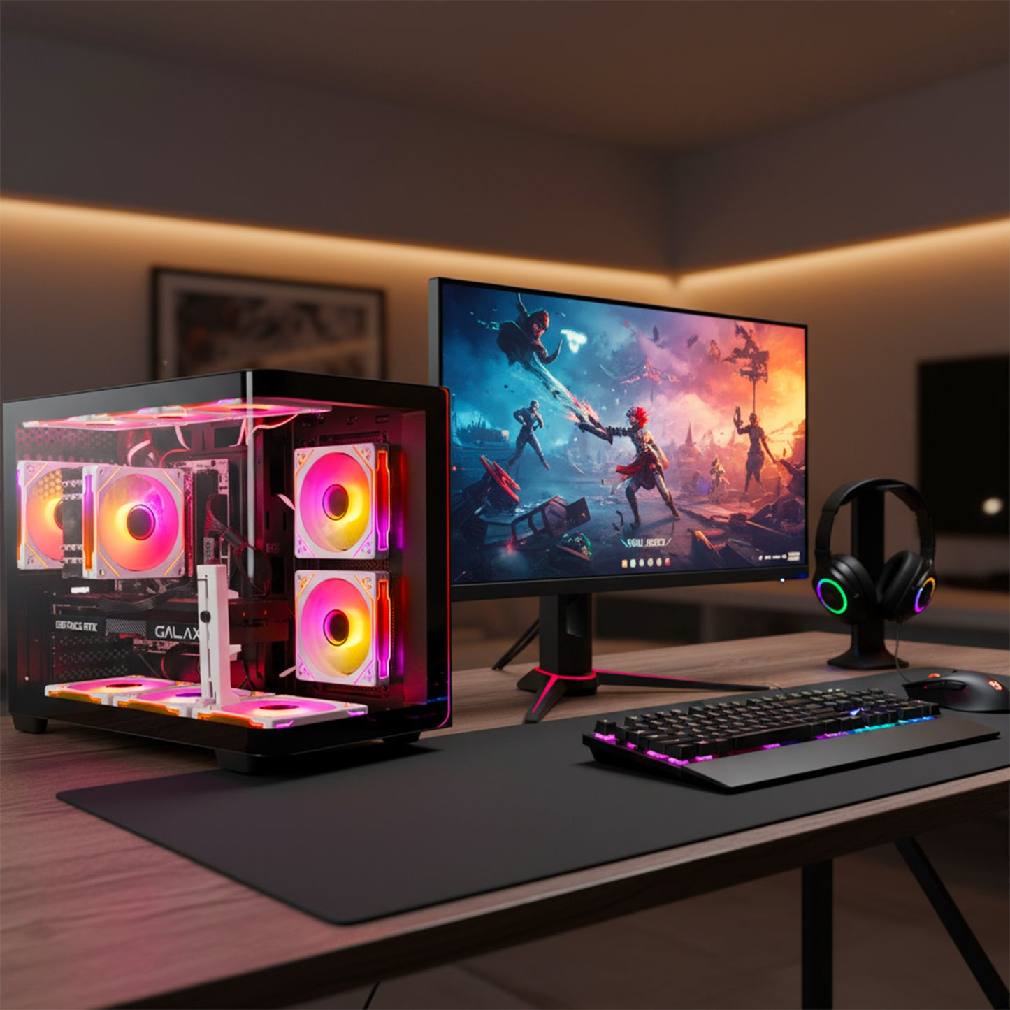 LXZ Gaming PC Desktop,Intel Core i9-13900HX, GeForce RTX 5060(8G),AI-Powered Performance,32GB DDR5 RAM,1TB NVMe SSD,Prebuilt Gaming PC Tower,Supports WiFi 6,Black