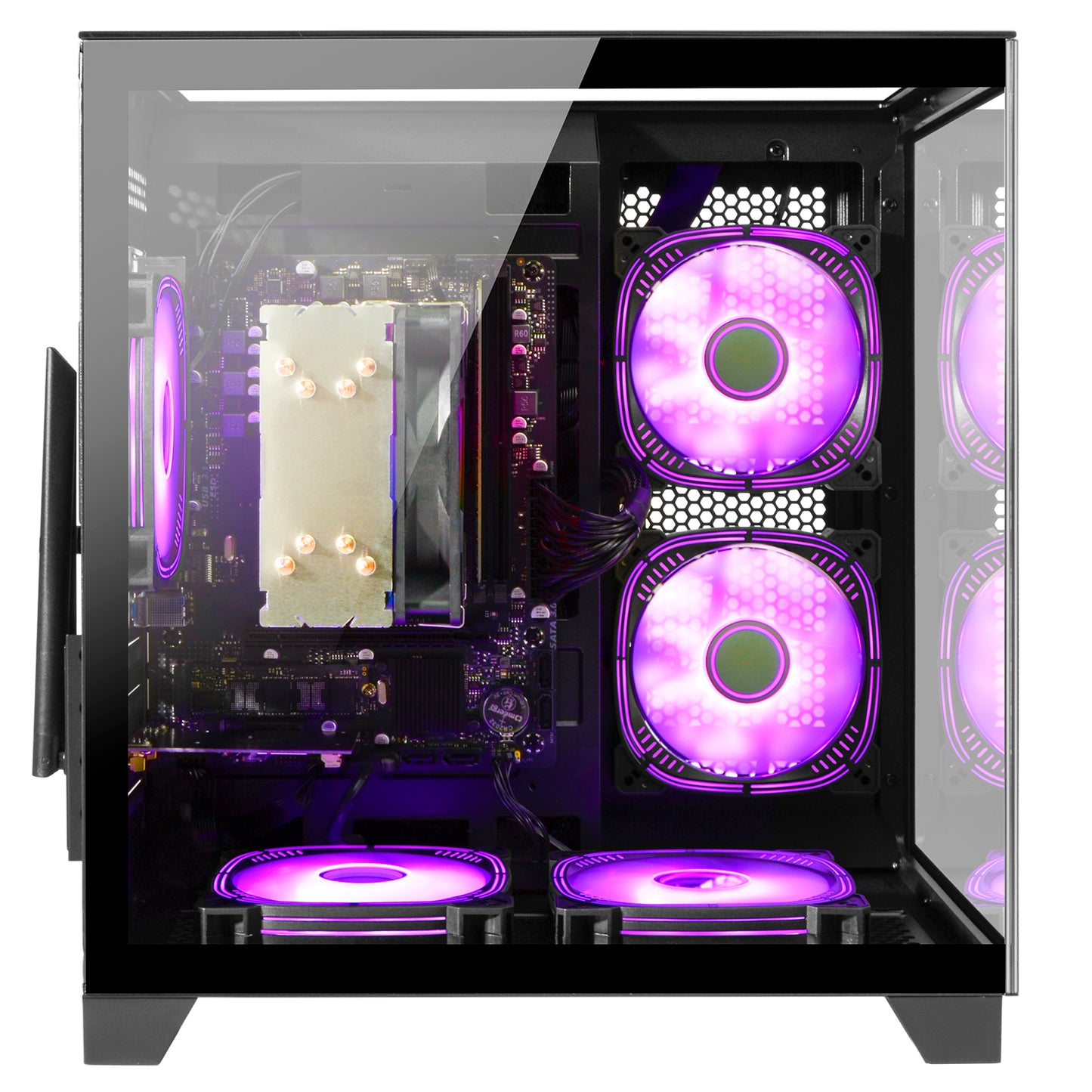 LXZ Gaming PC Desktop,AMD Ryzen 5 5600GT(6-Core,4.6GHz),16GB DDR4 3200MHz,1TB NVMe SSD,Supports WiFi 6,400W PSU,RGB Fans,Seaview-style PC case,Prebuilt Gaming PC Tower