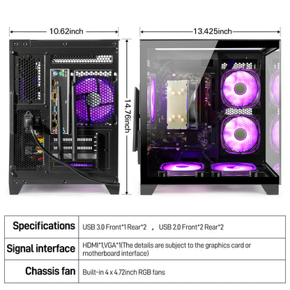 LXZ Desktop PC Computer Ryzen 5-5600GT BLACK
