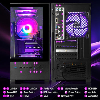 LXZ Desktop PC Ryzen 7-5700G 512GB NVME SSD