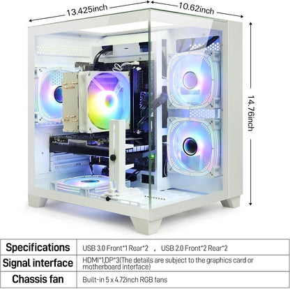 LXZ Gaming PC Desktop Core I7-14700KF, RTX 4070 12G, 32G DDR5 RAM, 1TB NVME SSD